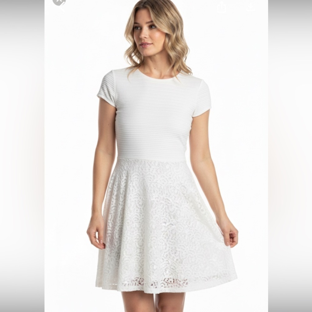 Ny collection white lace dress size 6